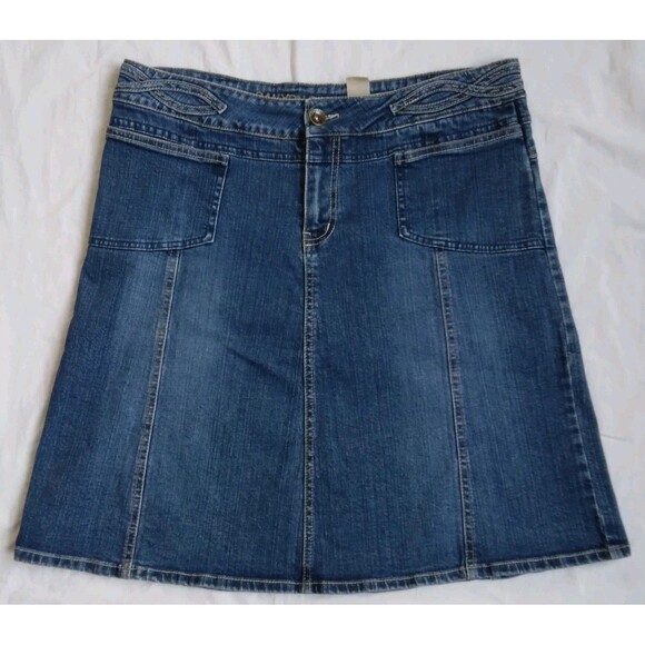 Canyon River Blues Dresses & Skirts - Canyon River Blues Jean Denim Skirt A Line Flare Y2K Casual Boho Women's XL